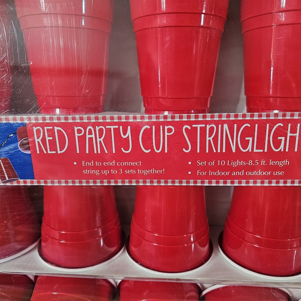 Red Party Cup String Lights - Picture 2 of 5